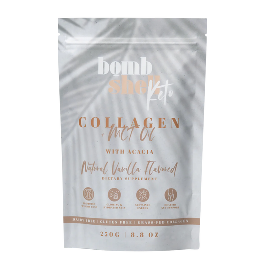 Bombshell Keto: Bovine Collagen, Mct Oil, Acacia & Natural Vanilla Flavour (250g)