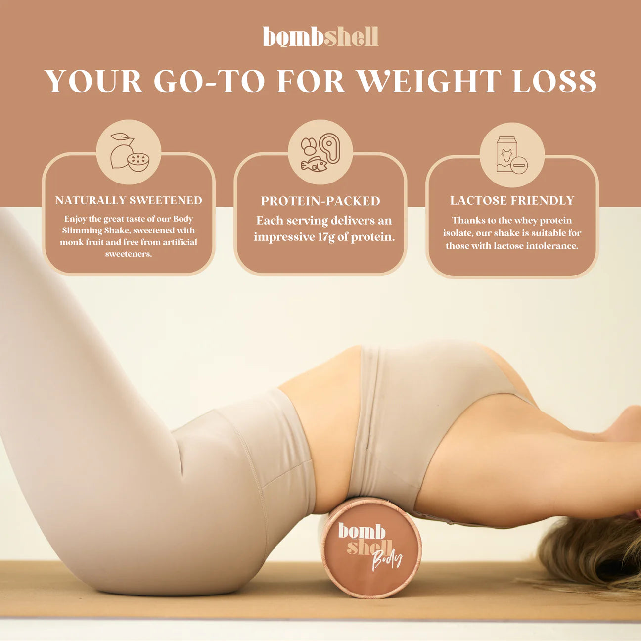 Bombshell Body: Collagen Slimming Shake - Strawberry Shake Or Chocolate Cake (600g)