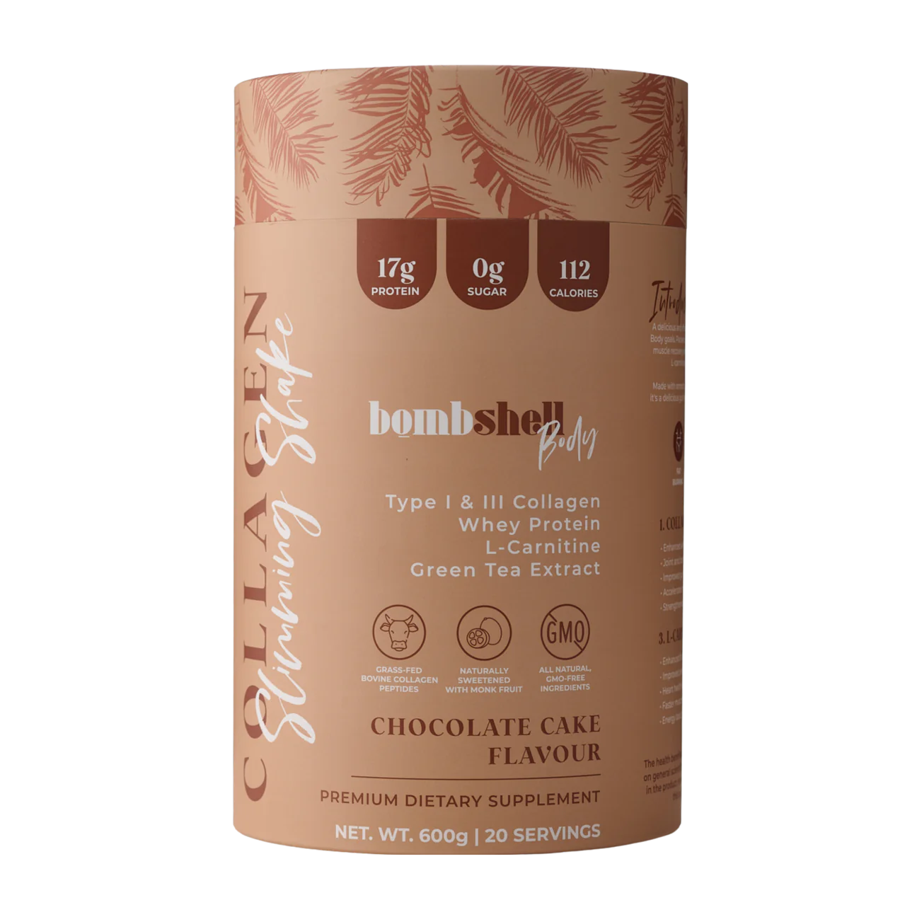 Bombshell Body: Collagen Slimming Shake - Strawberry Shake Or Chocolate Cake (600g)