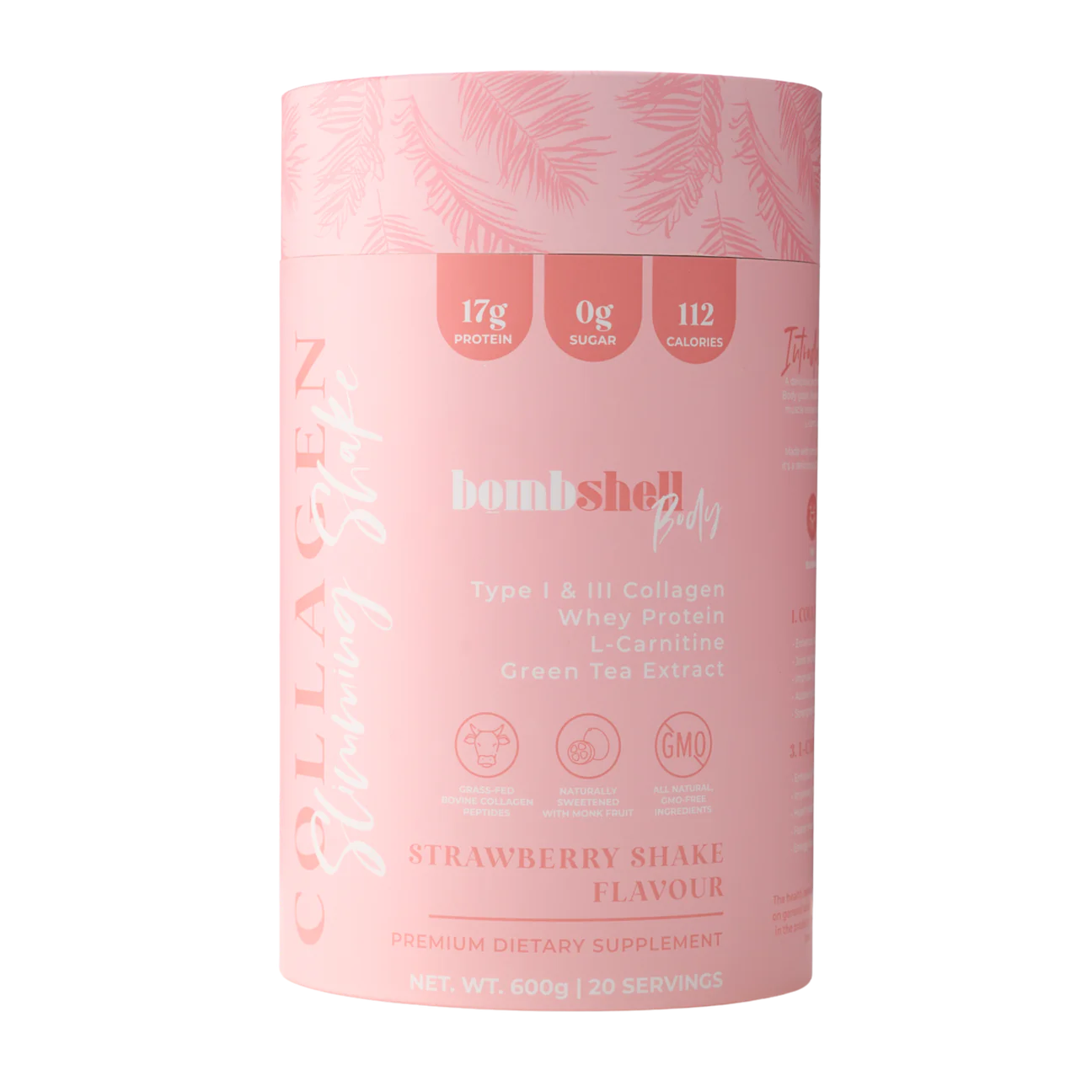 Bombshell Body: Collagen Slimming Shake - Strawberry Shake Or Chocolate Cake (600g)